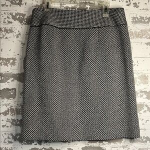 Ann Taylor Black & White Tweed Pencil Skirt